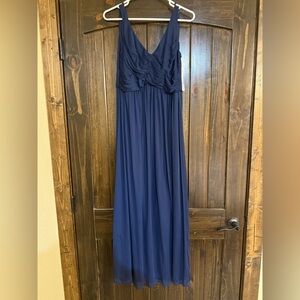 David's Bridal Deep Blue Maxi Dress